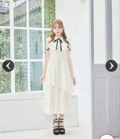 michellMacaron ミシェルマカロン ドットフリルティアードワンピース