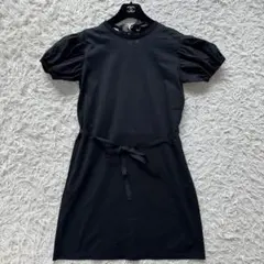 ✨18ss 近年モデル✨ プラダ パフスリーブ ベルト付き ワンピース ブラック