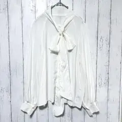 ミラオーウェン　ボウタイブラウス　長袖　2WAY ボリュームスリーブ　リボン