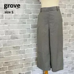 grove グローブ チェック ワイドパンツ ガウチョパンツ S 秋 冬C260