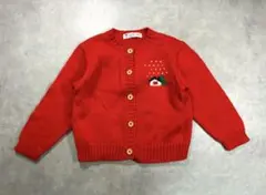 Familiar size 90 red cardigan bear ski sweater 3D pom-pom