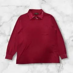 ESCAND クルーネックニット ワインレッド Mサイズ 切替デザイン 古着