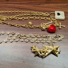 星型デザイン ネックレスとブローチセット【レトロ】