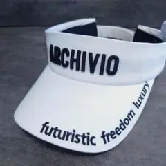 極美品 ARCHIVIO GOLF サンバイザー モノトーン ホワイト