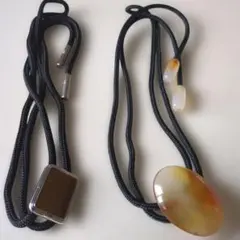 ループタイ 2本セット 天然石風
