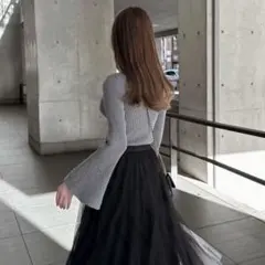 GRL モックネック　フレアスリーブリブ　ニット　トップス　k9209d