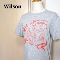 Wilson　ウィルソン　コットンプリントTシャツ　アメカジ　グレー　40　Lのサムネイル