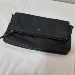 kate spade　ケイトスペード　レザー　黒　シボ革　ショルダー紐欠品