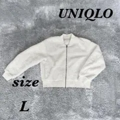 UNIQLO ユニクロ (L) フリースブルゾン モコモコ 裏起毛 シンプル