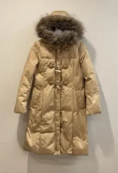 ファー付きフード ベージュダウンコート