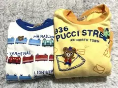 訳アリ2枚セットミキハウスロンtトレーナーセット