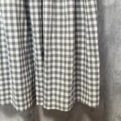 サマンサモスモス　ギンガムチェック フレアスカート グレー　F 美品