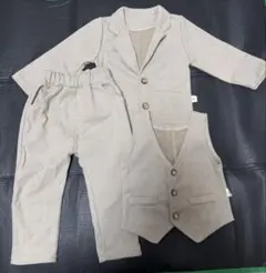 フォーマルスーツセット ベージュ 4点セット 結婚式 入学式 進級式