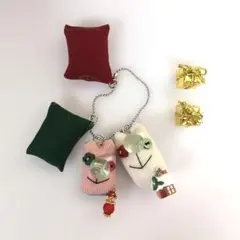 ハンドメイドぬいぐるみ ヘンテコねこちゃんチャームセット#32 クリスマス