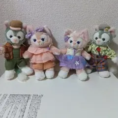 東京ディズニーシー　ジェラ君とリーナちゃんのぬいぐるみバッチ 4体セット