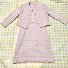 ツイード　ノーカラー　セットアップ フォーマル ママスーツ セレモニー セット