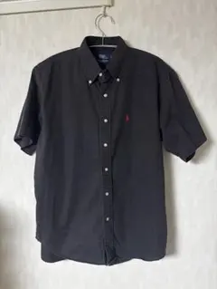 Polo by Ralph Lauren 半袖BDシャツ 黒 赤ポニー L