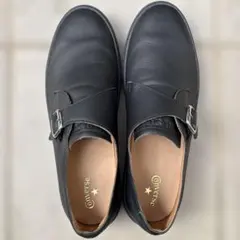 【美品】コンバース　黒　革靴　スリッポン　ベルト　27センチ