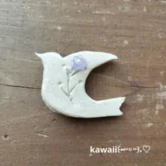 オーブン粘土ブローチ 鳥꒰⁠⑅⁠ᵕ⁠༚⁠ᵕ⁠꒱⁠˖⁠♡