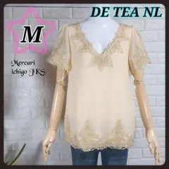 B416♦️新品♦️DE TER NL　金レース　シフォンブラウス シアーシャツ