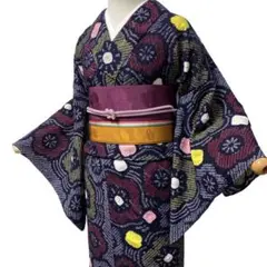 ✨お値下げ出品✨有松鳴海絞り　浴衣　三浦絞り　朝顔文✨小柄なスレンダーさん❣️ utatane｜utatane 有松絞り 浴衣3点セット 綿麻 白と濃紺の