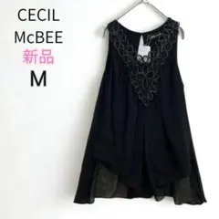 新品タグ付 CECIL McBEE チュニック ノースリーブ ブラック Mサイズ
