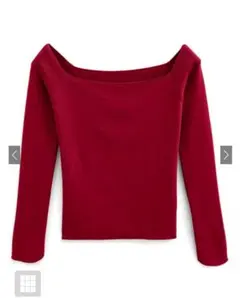 【みぃ様】オフショルダーニットトップス 赤 Sサイズ[ru1100]