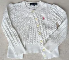 RALPH LAUREN ケーブルニット カーディガン ホワイト 100