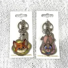 ズートピア　ニック　ジュディ　ガラスの靴　キーチェーン