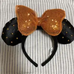 ディズニー　カチューシャ オレンジリボン付き