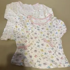 キッズ用長袖アンダーシャツ 肌シャツ 綿100% 2枚セット