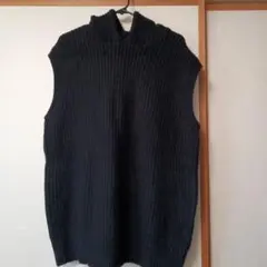 ZARA ブラック ハイネック ニットベスト