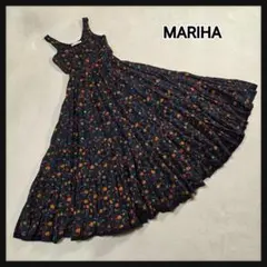 MARIHA 夏のレディのドレスボタニカルフラワープリント マキシ丈