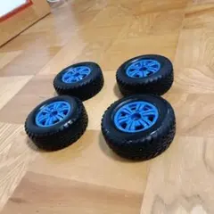 ラジコン用 タイヤ ホイール 4本セット ブルー　TAMIYAcc-02用