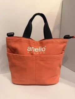 anello GRANDEキャンバス ミニトートバッグ (コーラル/オレンジ)J