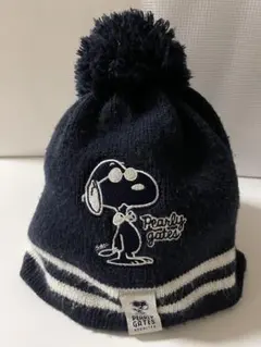 パーリーゲイツ　スヌーピー　ニット帽　 濃紺　男女兼用