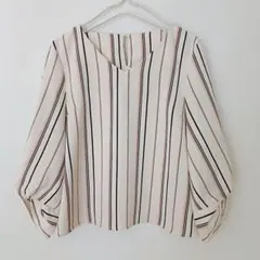 ロペピクニック ストライプ柄 Vネックブラウス Sサイズ