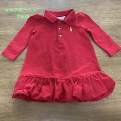 RalphLauren70cm 6M レッド　ワンピース クリスマス　秋冬