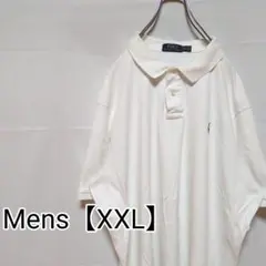 L118【US輸入】ラルフローレン　半袖ポロシャツ【メンズXXL】ホワイト