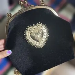 美品✨antiqueandico ベロア がま口 2wayバッグ 結婚式 成人式