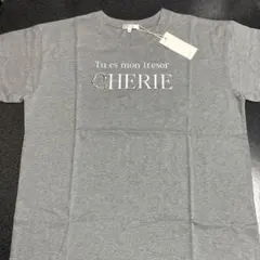 rienda 両面パールビーズ＆ビジュー飾りプリント入りTシャツのサムネイル