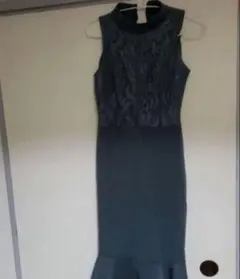 エレガント グレー レースドレス