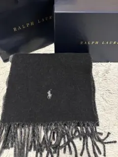 Polo Ralph Lauren ダークグレー ブラック マフラー メンズ