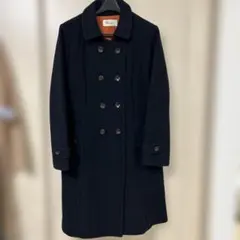 Manna ネイビー ダブルブレスト ロングコート