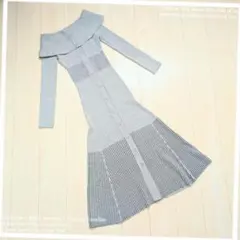 【SNIDEL】オフショルボタンニットワンピース