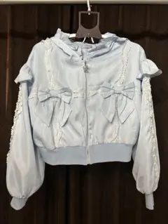 リボンフリルブルゾン axesfemmeアクシーズファム ポエティック サックス