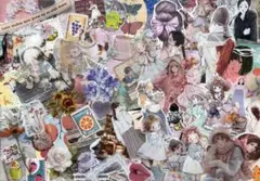 フレークシール／装飾／人物／女の子／コラージュ／100枚／ステッカー／手帳デコ