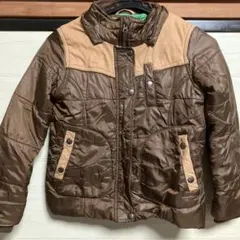 ブラウン 中綿コート ファー付きフード