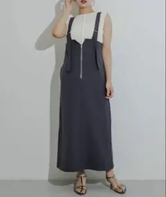 新品タグ付⭐︎センスオブプレイス ジャンバースカート ワンサイズ チャコール