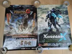 wiiU.3DS等ゲームポスターセット（モンハン、ゼノブレイド他）
